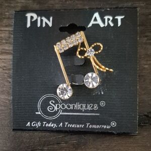 Spooniques Gold and Silver Music Note Pin